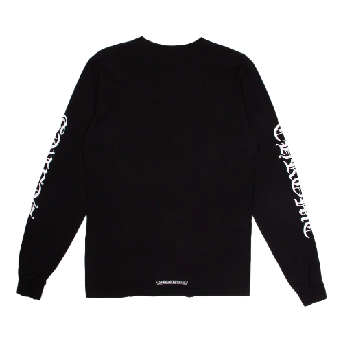 Chrome Heart Long Sleeve Neck Logo Tee Black view 2