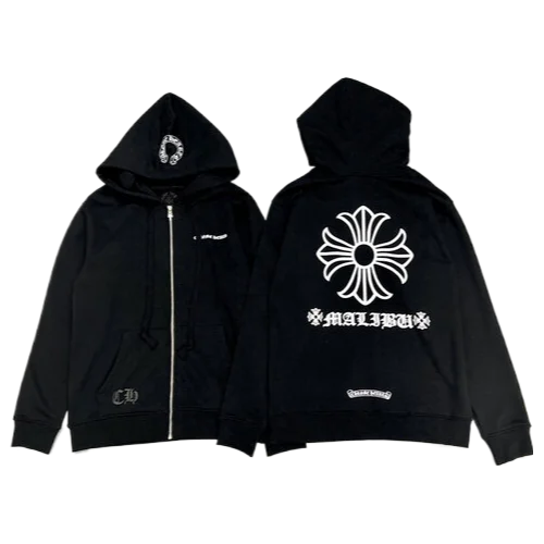 Chrome Hearts New Malibu Maltese Cross Zip Up Hoodie view 5