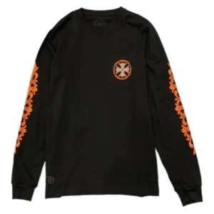 Chrome Hearts Orange Maltese Cross Black Long Sleeve Tee view 2