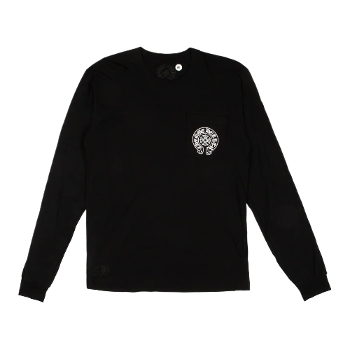 Exclusive Chrome Hearts Paris LS Pocket Tee Black view 2