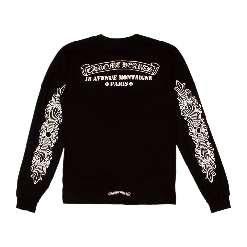 Exclusive Chrome Hearts Paris LS Pocket Tee Black