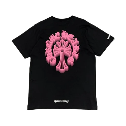Chrome Hearts Holographic Pink Cross T-Shirt