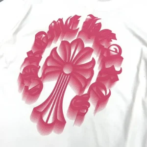 Chrome Hearts Pink Holographic Cross T-Shirt view 3