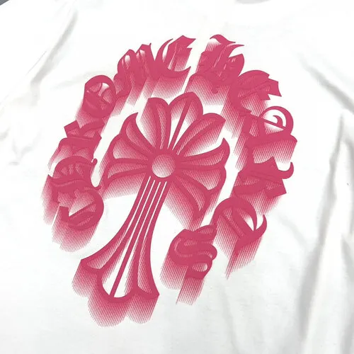 Chrome Hearts Pink Holographic Cross T-Shirt view 3