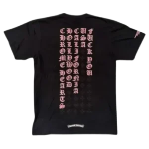 Chrome Hearts Pink Letter T Shirt Black