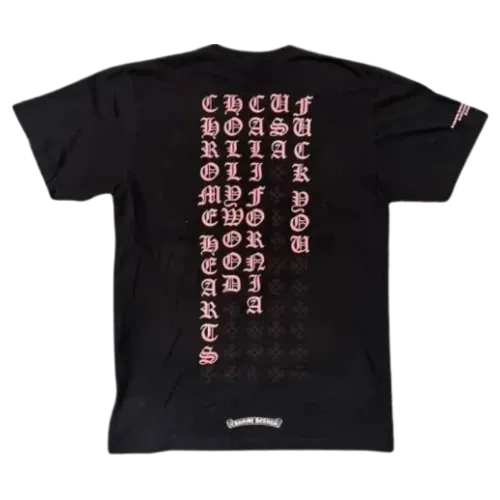 Chrome Hearts Pink Letter T Shirt Black