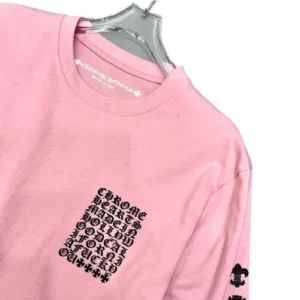 Classic Chrome Hearts Different Logo Pink Long Sleeve Tee view 4