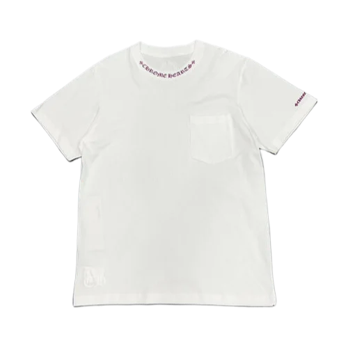 Chrome Hearts Purple Neck Logo Pocket T-Shirt