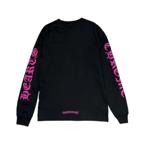 Chrome Hearts Purple Neck Logo Longsleeve Black Tee view 2