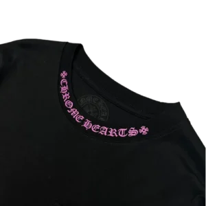 Chrome Hearts Purple Neck Logo Longsleeve Black Tee view 3