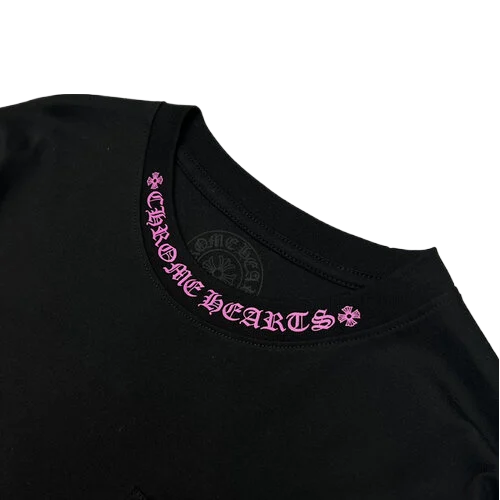 Chrome Hearts Purple Neck Logo Longsleeve Black Tee view 3
