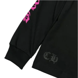 Chrome Hearts Purple Neck Logo Longsleeve Black Tee view 4