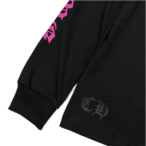 Chrome Hearts Purple Neck Logo Longsleeve Black Tee view 4