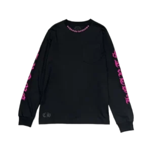 Chrome Hearts Purple Neck Logo Longsleeve Black Tee