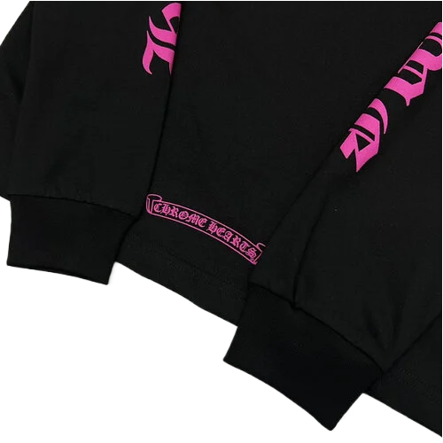 Chrome Hearts Purple Neck Logo Longsleeve Black Tee view 5
