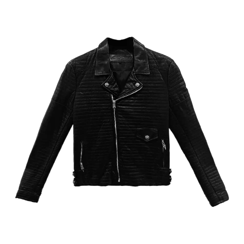 Chrome Hearts Quilted Leather Jacket Black