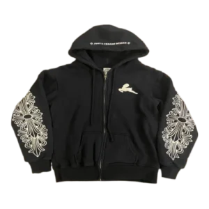 Chrome Hearts Floral Cross Foti Black Zip Up Hoodie view 2