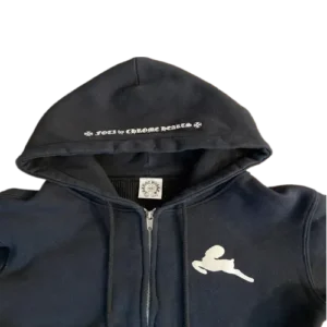 Chrome Hearts Floral Cross Foti Black Zip Up Hoodie view 4