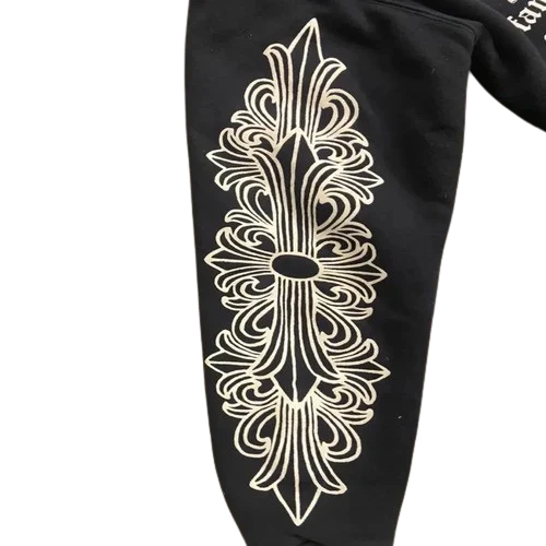Chrome Hearts Floral Cross Foti Black Zip Up Hoodie view 5