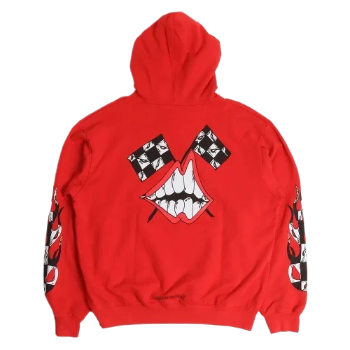Chrome Hearts 99 Eyes With Lip Red Hoodie