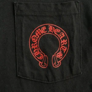 Chrome Hearts Red Horseshoe Logo Tee Black view 4