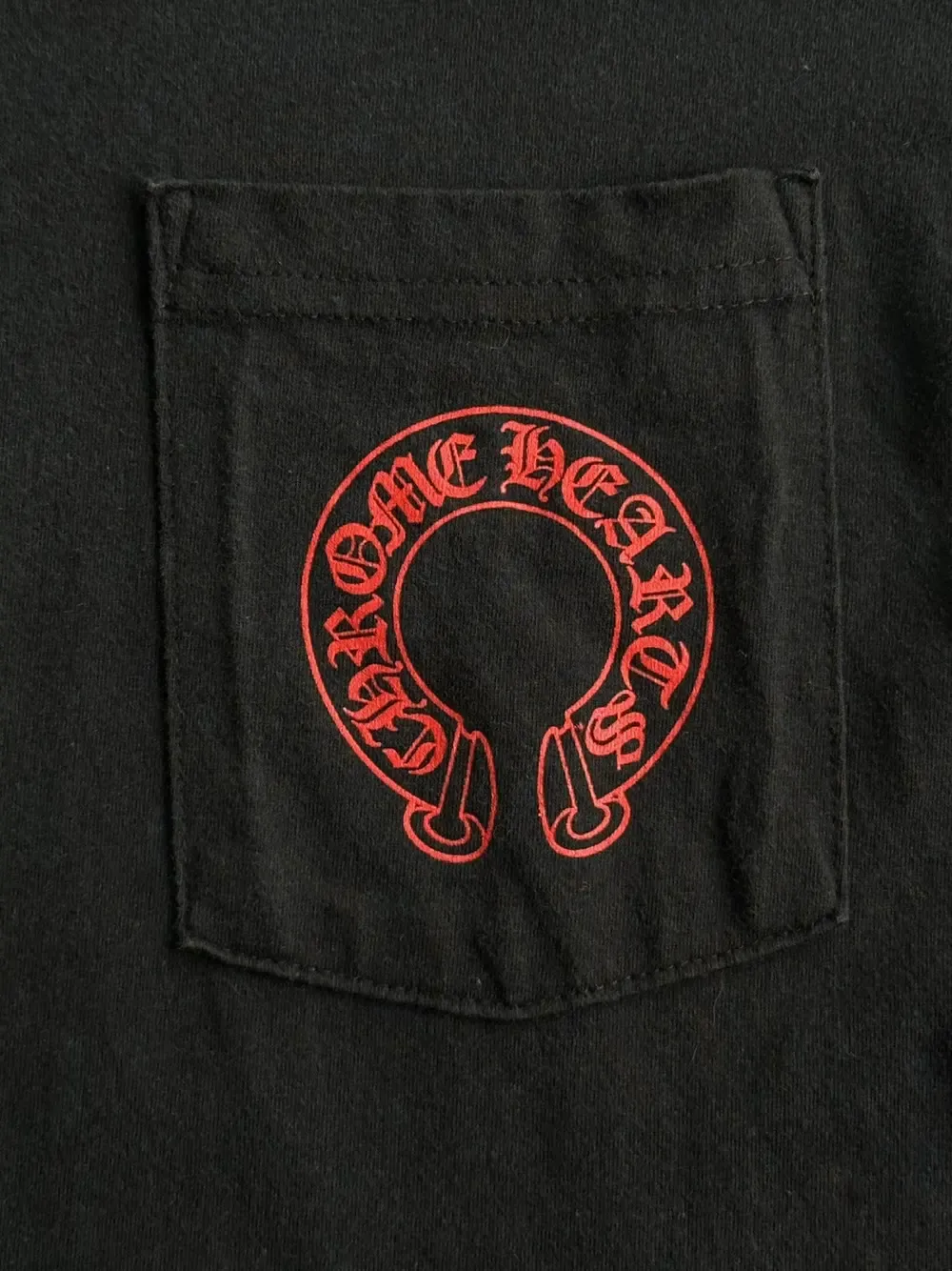 Chrome Hearts Red Horseshoe Logo Tee Black view 4