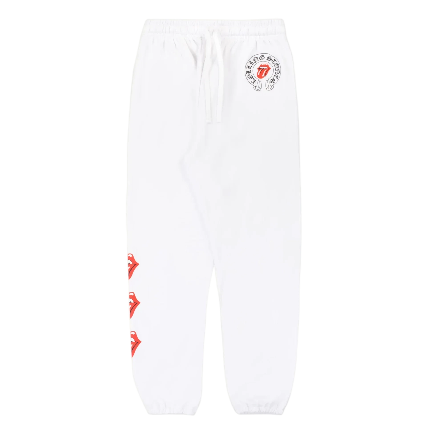 Chrome Hearts Rolling Stones Horseshoe Logo Sweatpants White