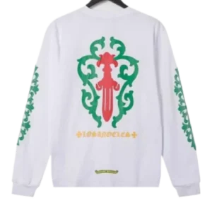 Chrome Hearts Rose Cross Floral Vine Sword Long Sleeve T-Shirt