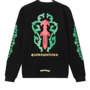 Chrome Hearts Rose Cross Floral Vine Sword Long Sleeve T-Shirt
