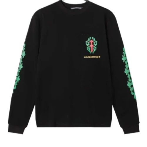 Chrome Hearts Rose Cross Floral Vine Sword Long Sleeve T-Shirt view 2