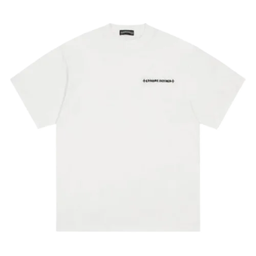 Chrome Hearts Black Leather Cross White T-Shirt view 2