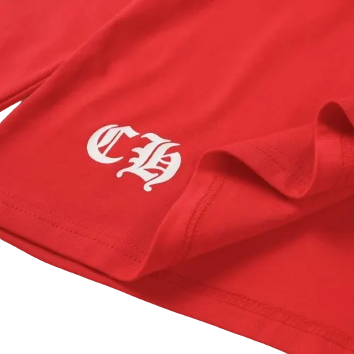 Chrome Hearts Logo Sanskrit Red Long Sleeve T-Shirt view 6