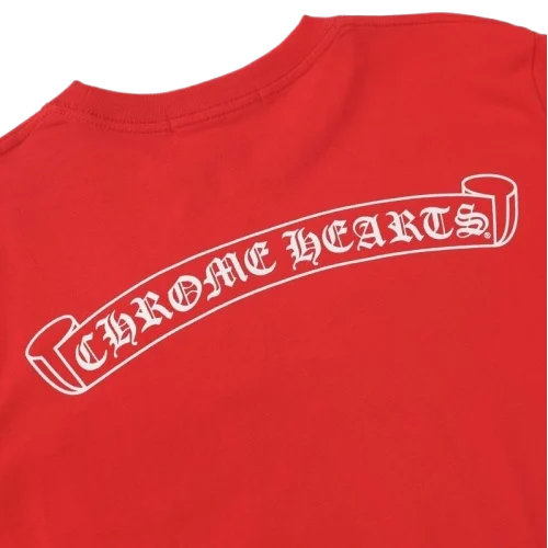 Chrome Hearts Logo Sanskrit Red Long Sleeve T-Shirt view 5
