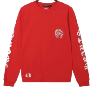 Chrome Hearts Logo Sanskrit Red Long Sleeve T-Shirt view 2