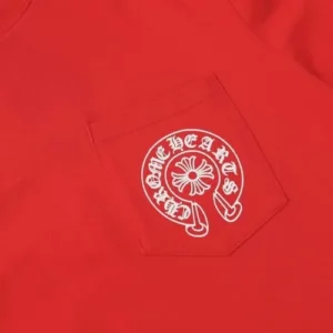 Chrome Hearts Logo Sanskrit Red Long Sleeve T-Shirt view 3