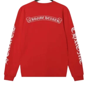 Chrome Hearts Logo Sanskrit Red Long Sleeve T-Shirt