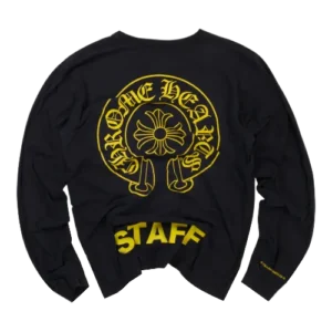 Chrome Hearts Staff LS Black Tee Yellow Print