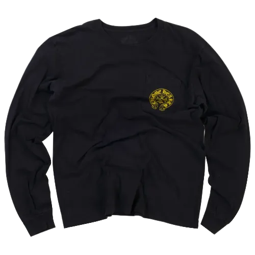 Chrome Hearts Staff LS Black Tee Yellow Print view 2