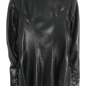 Chrome Hearts Stand Collar Cross Ball Button Leather Jacket view 2