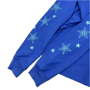 Stylish Chrome Hearts Stars Blue Long Sleeve T-Shirt view 4