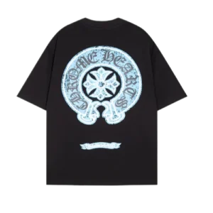 Casual Cool Chrome Hearts Black Tee with Dropped Sleeves