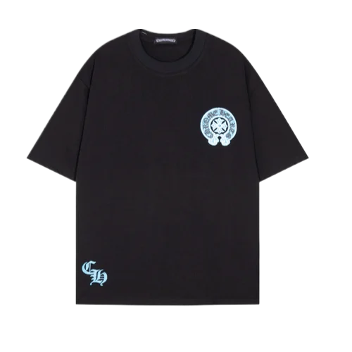 Casual Cool Chrome Hearts Black Tee with Dropped Sleeves view 2