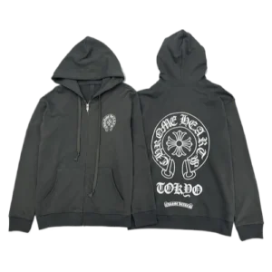 Chrome Hearts Tokyo Grey Zip Up Hoodie view 3