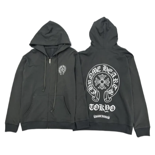 Chrome Hearts Tokyo Grey Zip Up Hoodie view 3