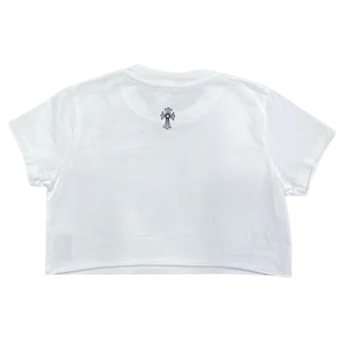 Chrome Hearts Y Not Cropped Top White view 2