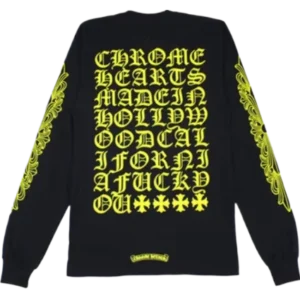 Bold Yellow Chrome Hearts Made In Hollywood Long Sleeve Shirt