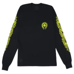 Bold Yellow Chrome Hearts Made In Hollywood Long Sleeve Shirt view 2