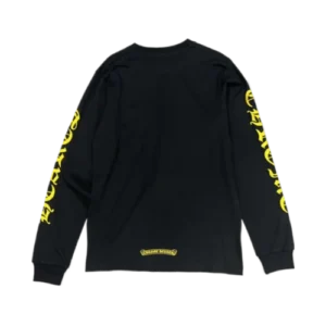 Chrome Hearts Yellow Neck Logo Black Long Sleeve Shirt view 2