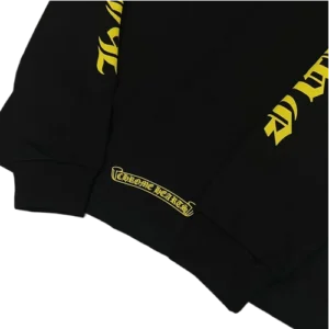 Chrome Hearts Yellow Neck Logo Black Long Sleeve Shirt view 4
