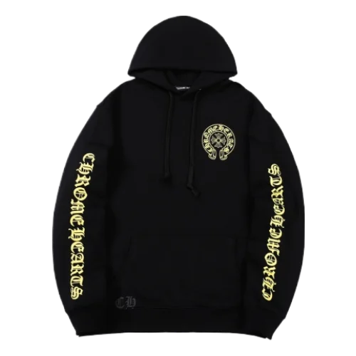 Chrome Hearts Yellow Sanskrit Letter Floral Sleeve Hoodie